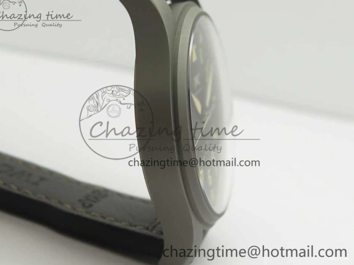 MIROTIME 0504 SmartChoice Mark XVIII IW327006 Titanium M+F 1:1 Best Edition Black Dial on Brown Leather Strap A 7145